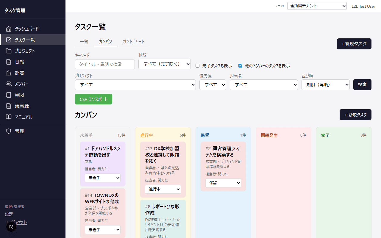 主な機能の画面（スクリーンショット）